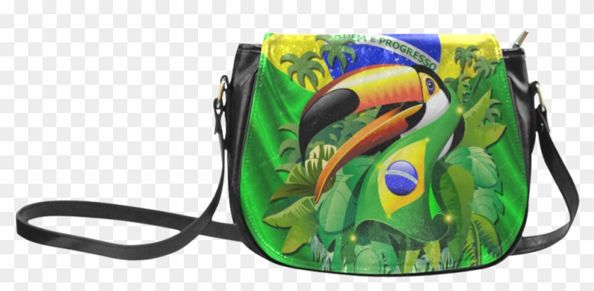 Brazil Flag With Toco Toucan Classic Saddle Bag/small - Trick R Treat Sam Purse Clipart #1167550