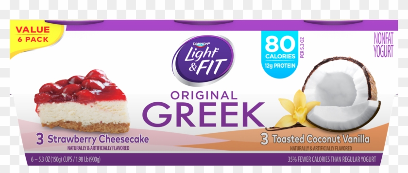 Light & Fit Strawberry Nonfat Greek Cheesecake/toasted - Dannon Light Life Cherry 4 Pack Clipart #1168895