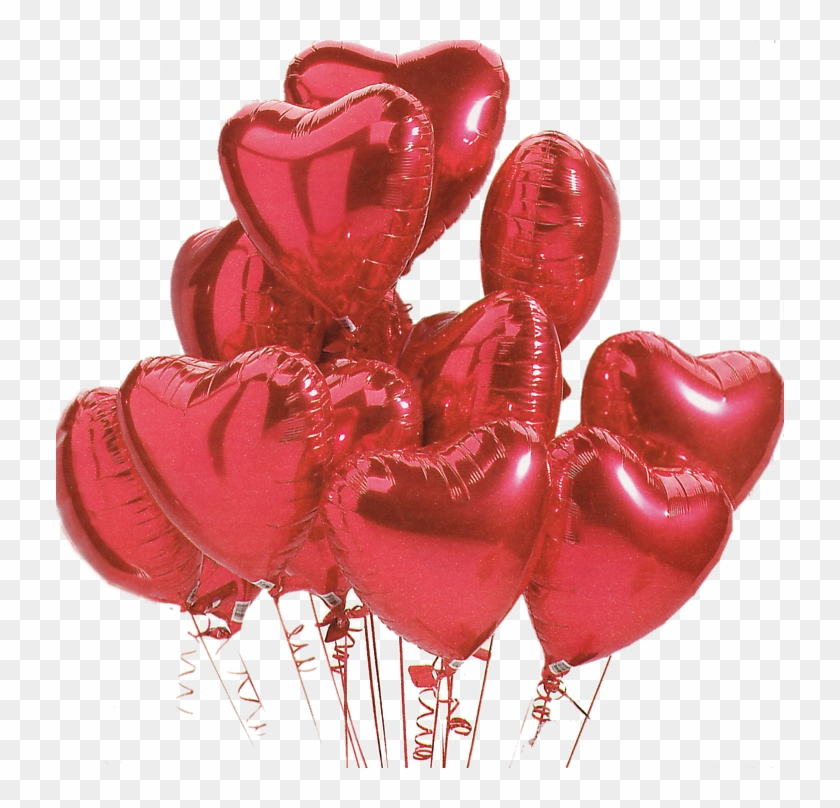 728 X 728 2 - Red Foil Heart Balloons Clipart