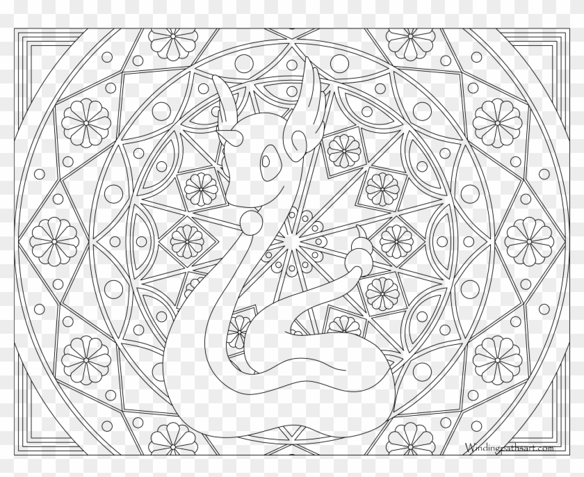 Adult Pokemon Coloring Page Dragonite - Adult Pokemon Coloring Page Dragonair Clipart #1170870