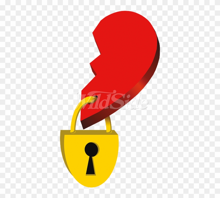 Split Heart With Lock - Emblem Clipart #1171151