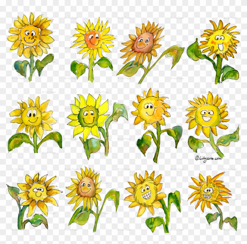 Clip Art Cartoon Flower Wallpaper - Cartoon Images Of Sunflowers - Png Download #1171316