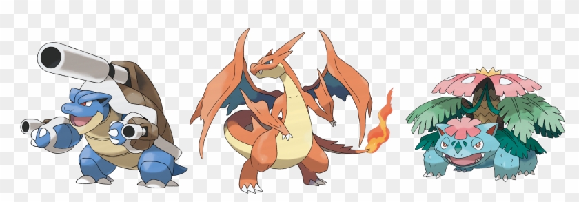List Of Generation I Pokémon Wikipedia - Venusaur Blastoise Charizard Mega Evolution Clipart #1171932