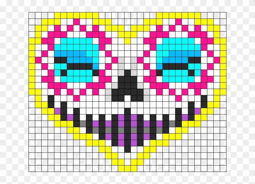 Sugar Skull Perler Heart - Sugar Skull Perler Bead Patterns Clipart #1172006