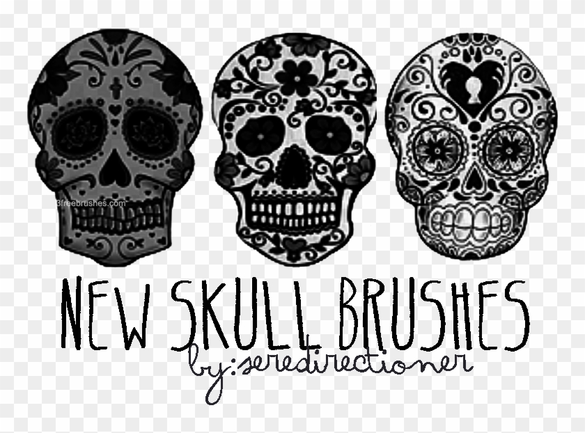 Photoshop Brushes Free Freebrushes - Sugar Skull Brushes Photoshop Clipart #1172043