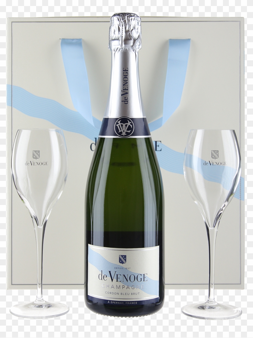 Champagne Brut Cordon Bleu Gift Box With Two Champagne - Champagne Clipart