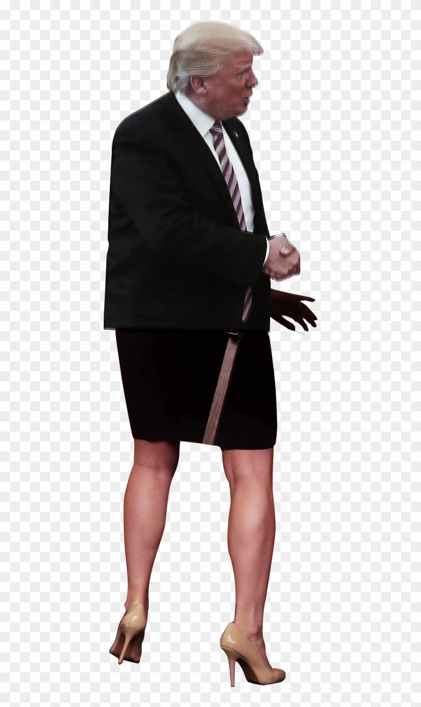 Donald Trump Image With A Woman In Heels Behind It Clipart