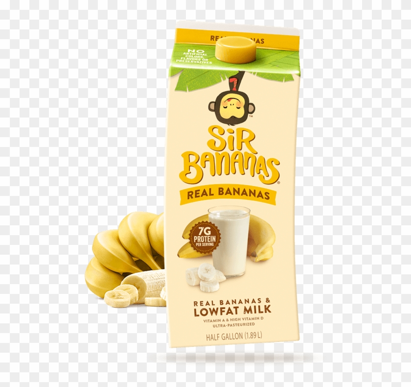 Grade A Low Fat Milk, Banana Puree, Cane Sugar, Guar - Banana Milk Ingredient Clipart #1172864