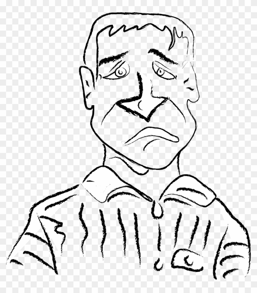 Sad Man Svg Clip Arts 546 X 597 Px - Png Download #1173832