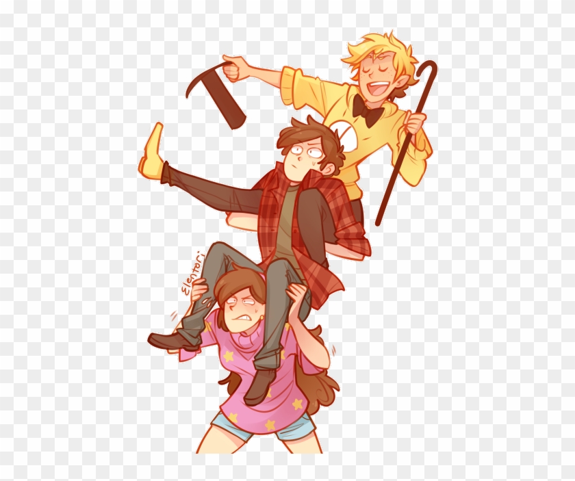 Наклейка Bill Cipher X Dipper Pines X Mabel Pines » - Gravity Falls Dipper Mabel And Bill Clipart