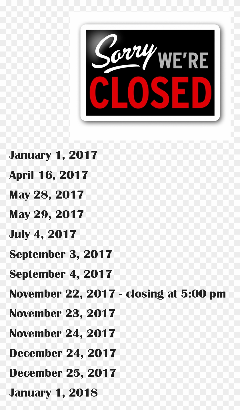 Sorry We Re Closed Sign Clipart