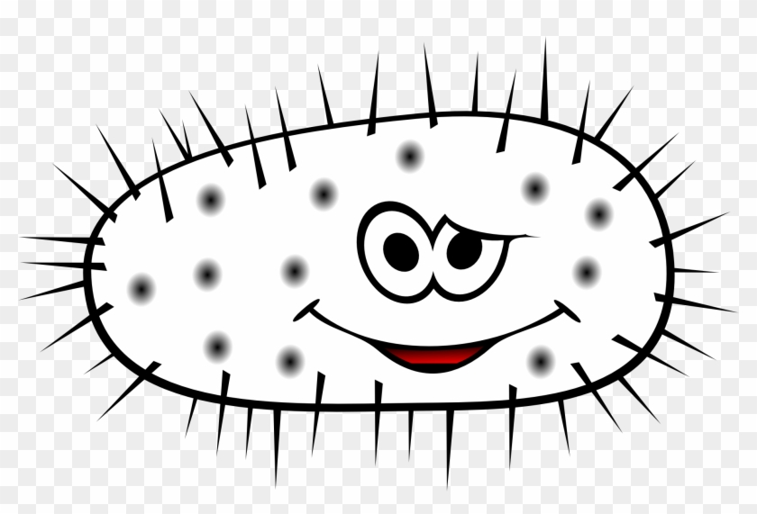 Bacteria Clipart Black And White - Germs Cartoon Black And White - Png Download #1176739