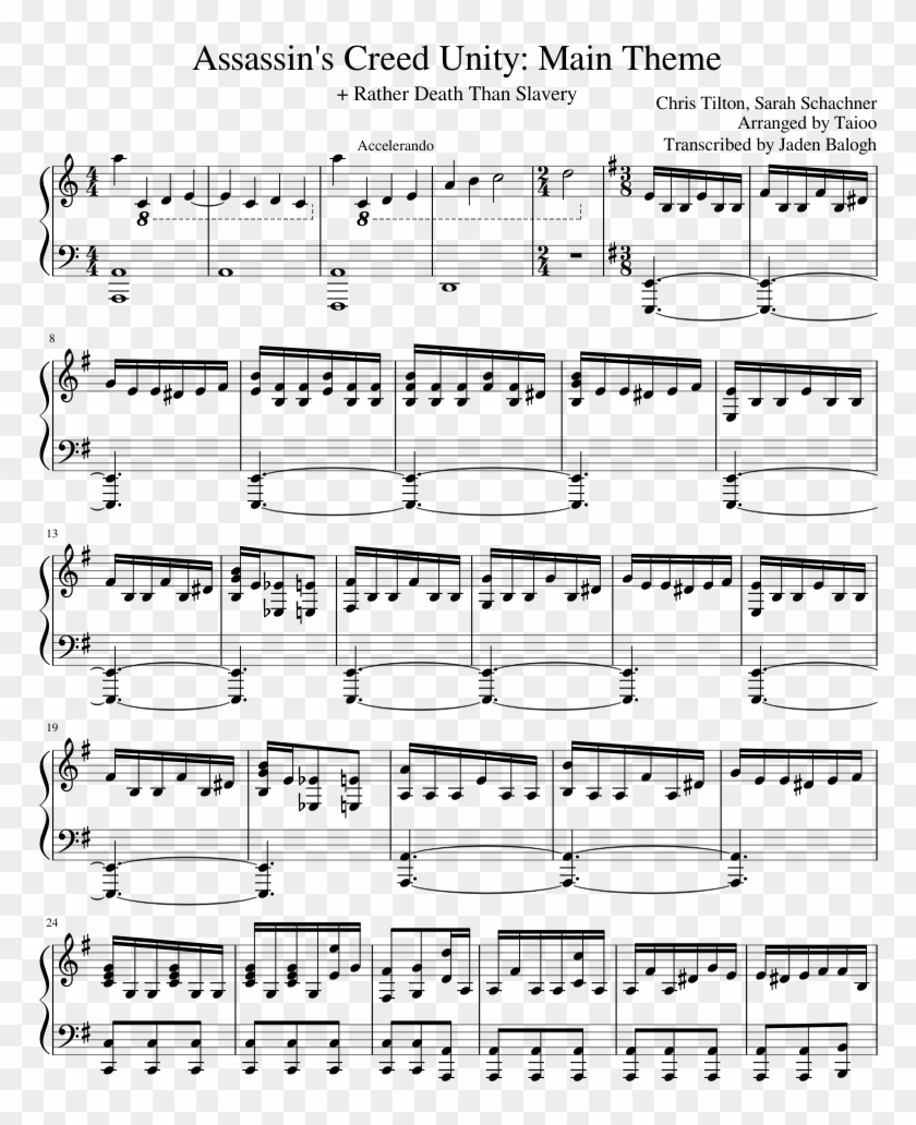 Assassin's Creed Unity - Snoop Dogg Still Dre Piano Partition Facile Clipart