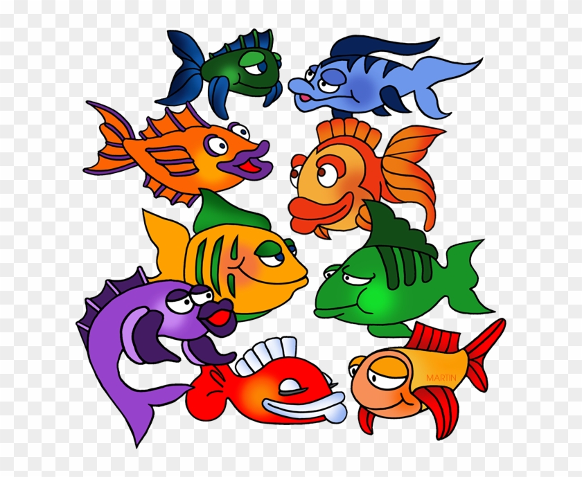 Animals Clip Art By Phillip Martin, School Of Fish - Phillip Martin Clipart Fish - Png Download #1179745