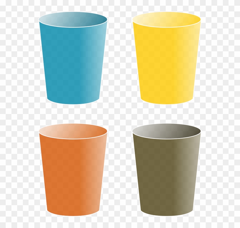 Tumbler Cup Glass - 4 Cups Clip Art - Png Download