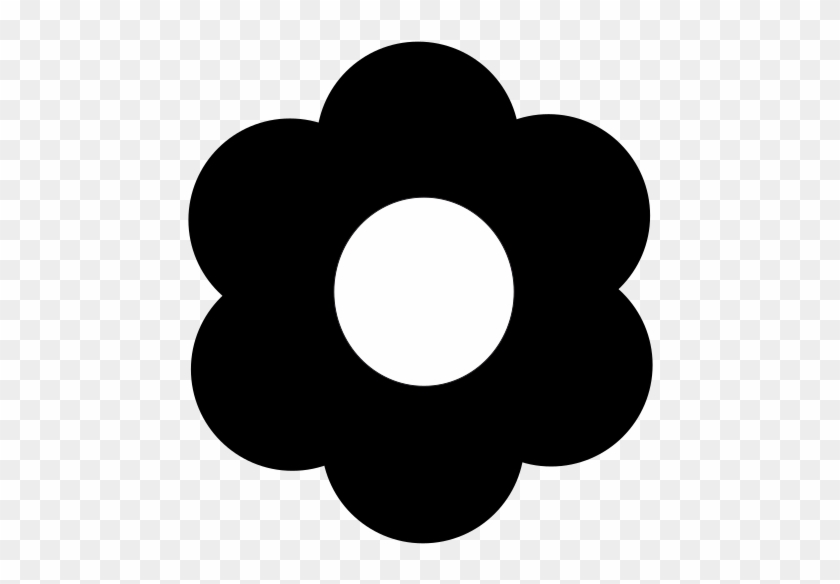 Six-petals B W Flower Icon - Flower Icon Logo Png Clipart