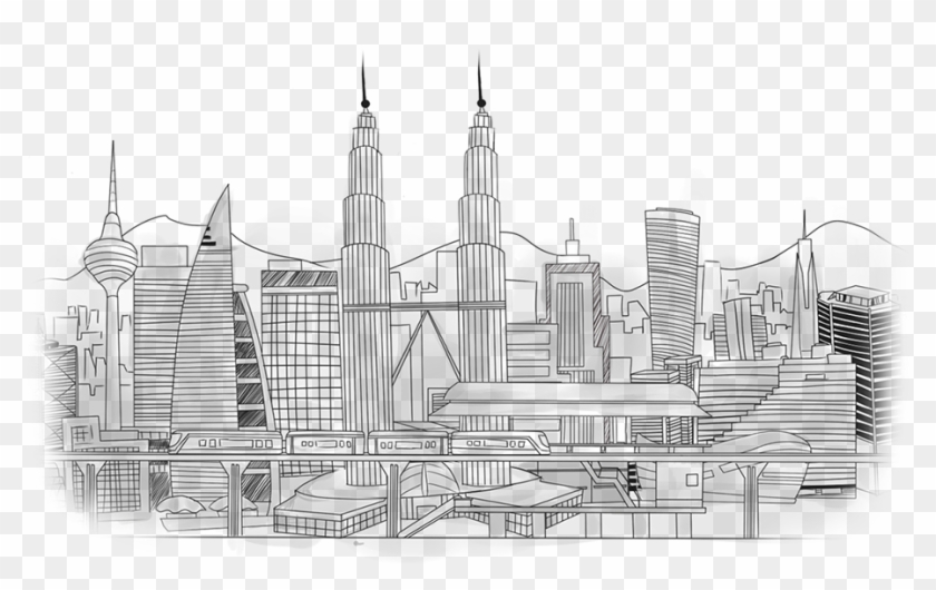 Drawing Construction Huge Freebie Download For - Malaysia Building Sketch Clipart #1180886