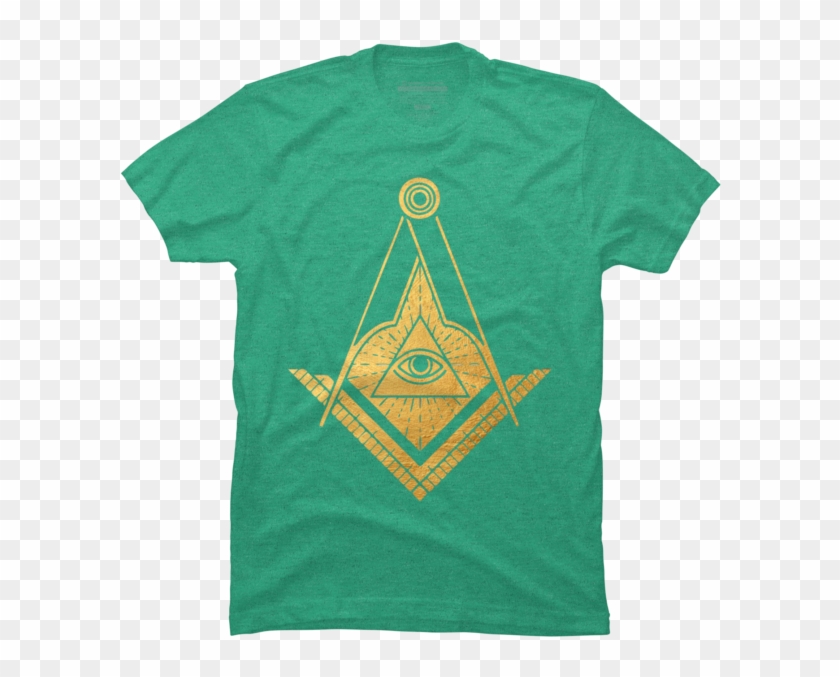 Golden Masonic Symbol All-seeing Eye - T-shirt Clipart