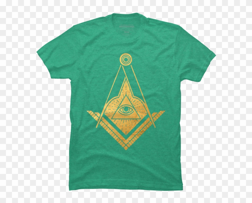 Golden Masonic Symbol All-seeing Eye - T-shirt Clipart #1181054