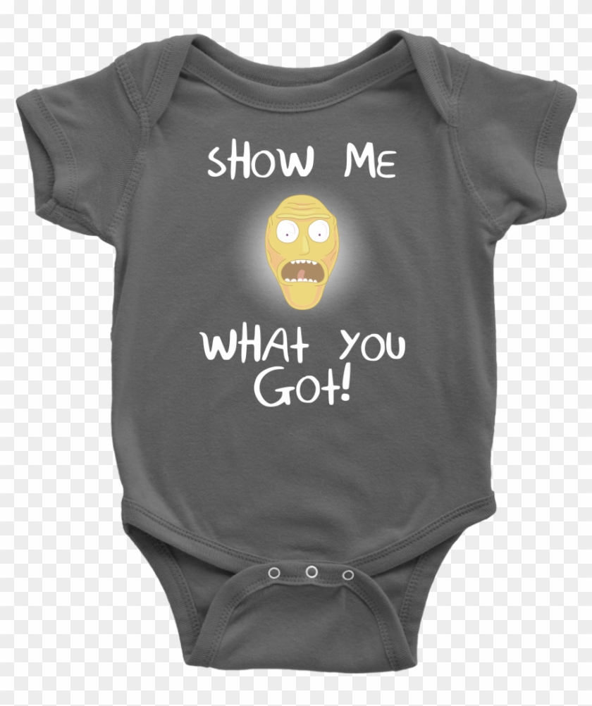 Rick And Morty Show Me What You Got Baby One Piece - Baby Rap Clothes Clipart