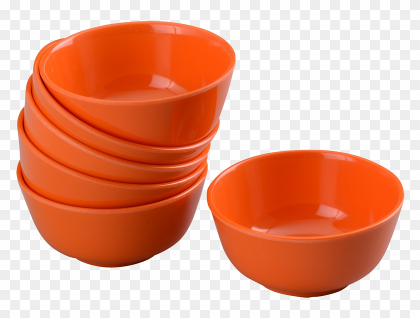 6 Pc Rnd Soup Bowl Set Orange Clipart #1186437