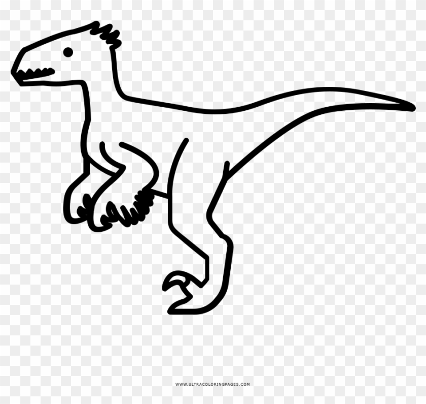 Velociraptor Coloring Page - Velociraptor Drawing Cute Clipart #1187103