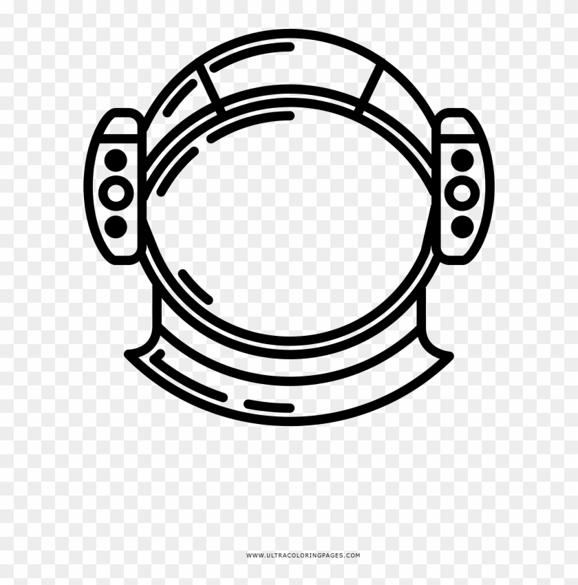 Space Helmet Coloring Page - Circle Clipart