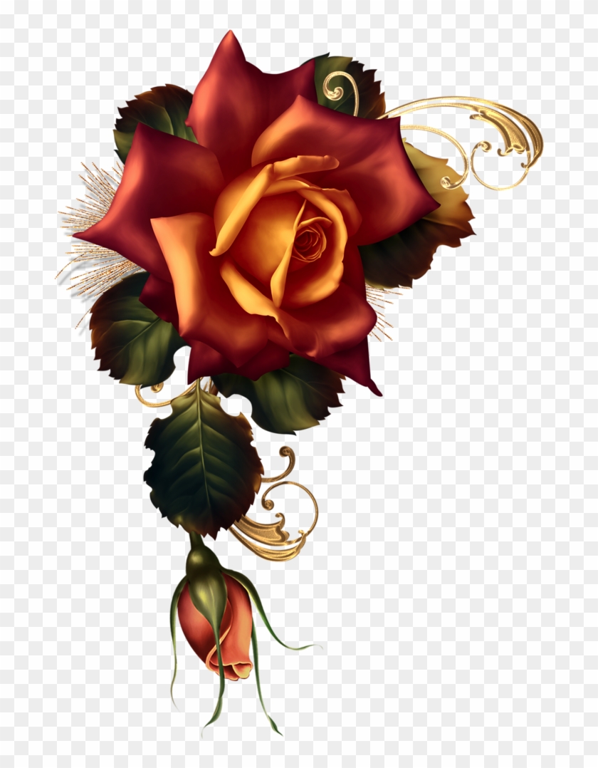 November Embers - Garden Roses Clipart #1187741