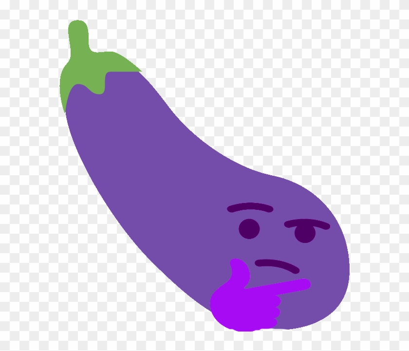 > - Thinking Eggplant - Twitter Eggplant Emoji Png Clipart #1187796