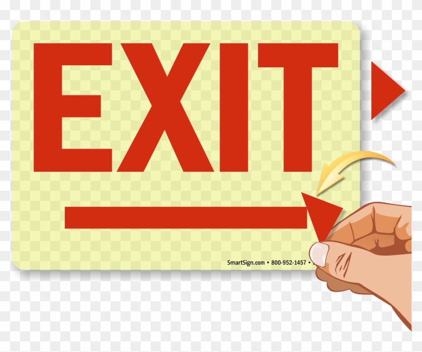 Exit Arrowheads Glow Signs - Exit Arrow Left Signage Clipart #1188502