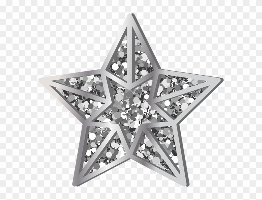 Star Silver Transparent Png Clip Art - Silver Stars Clipart #1189509