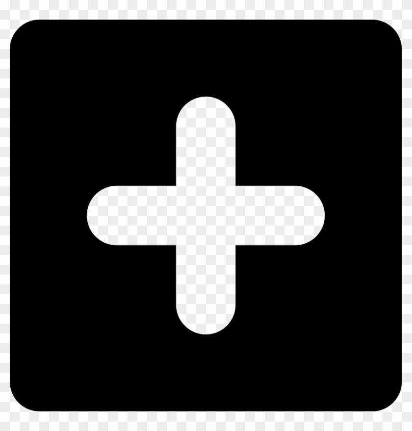 White Plus Inside A Black Square Symbol Comments - White Plus Symbol Png Clipart #1190037