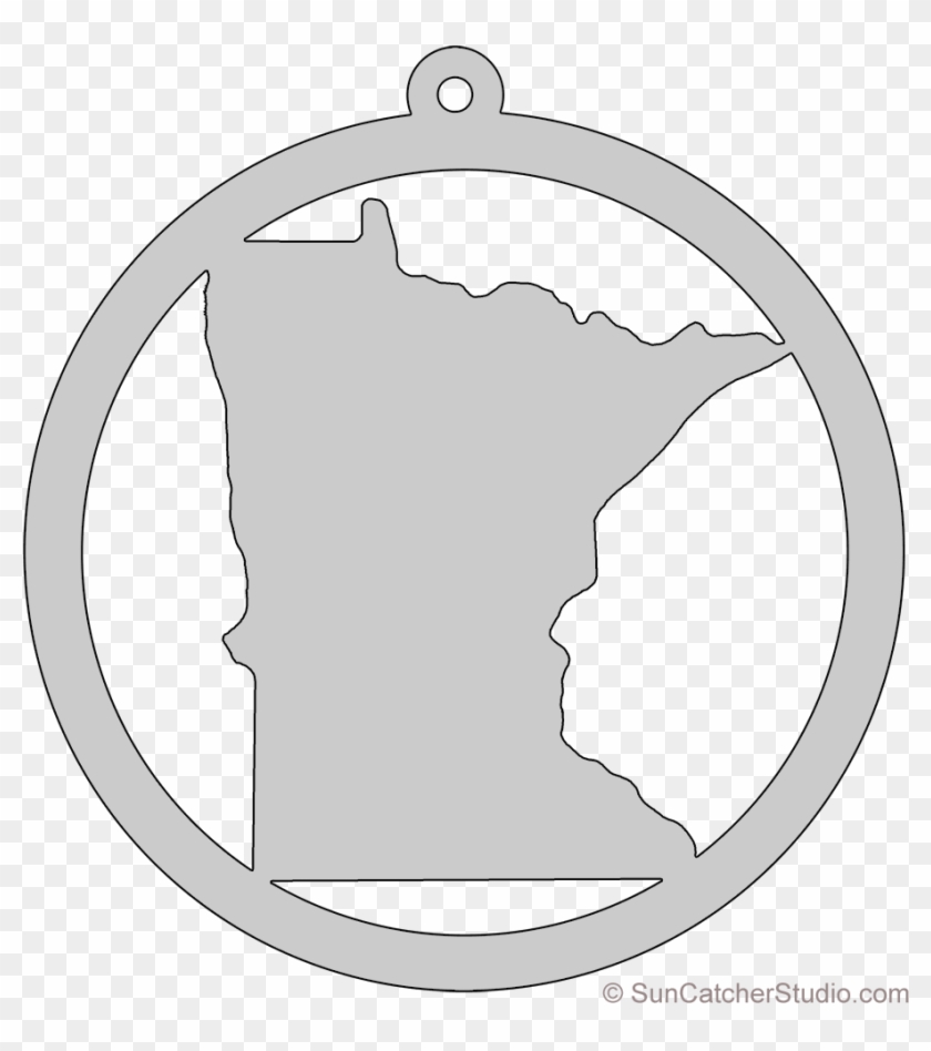 Minnesota Map Circle Free Scroll Saw Pattern Shape - Circle Clipart