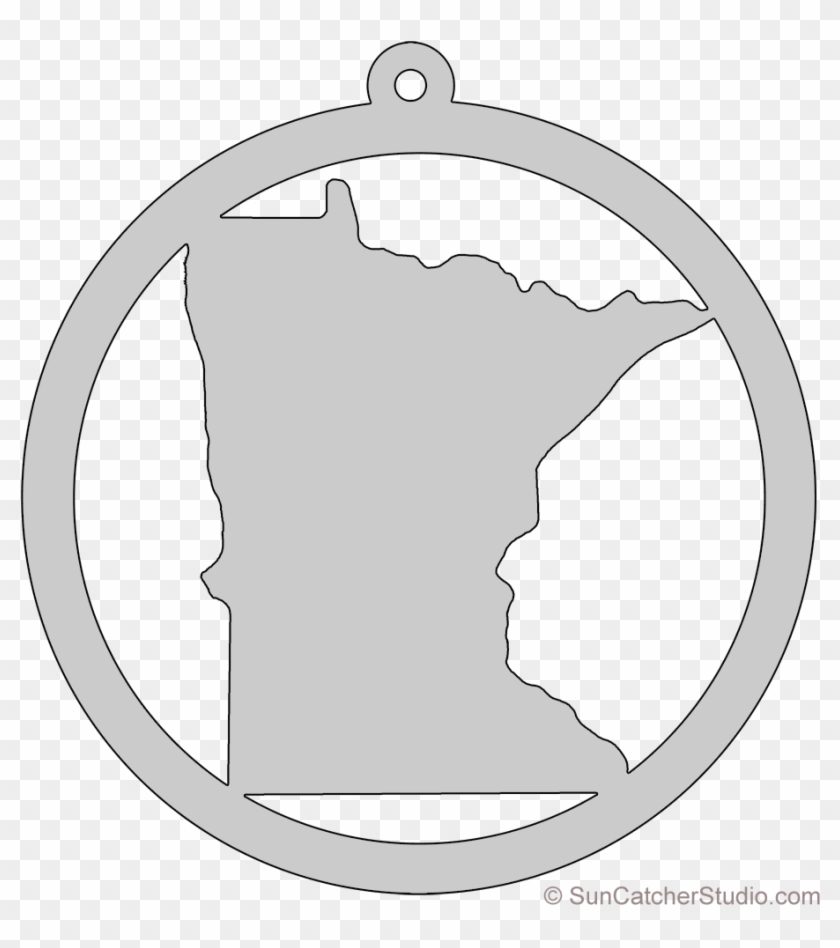 Minnesota Map Circle Free Scroll Saw Pattern Shape - Circle Clipart #1190685