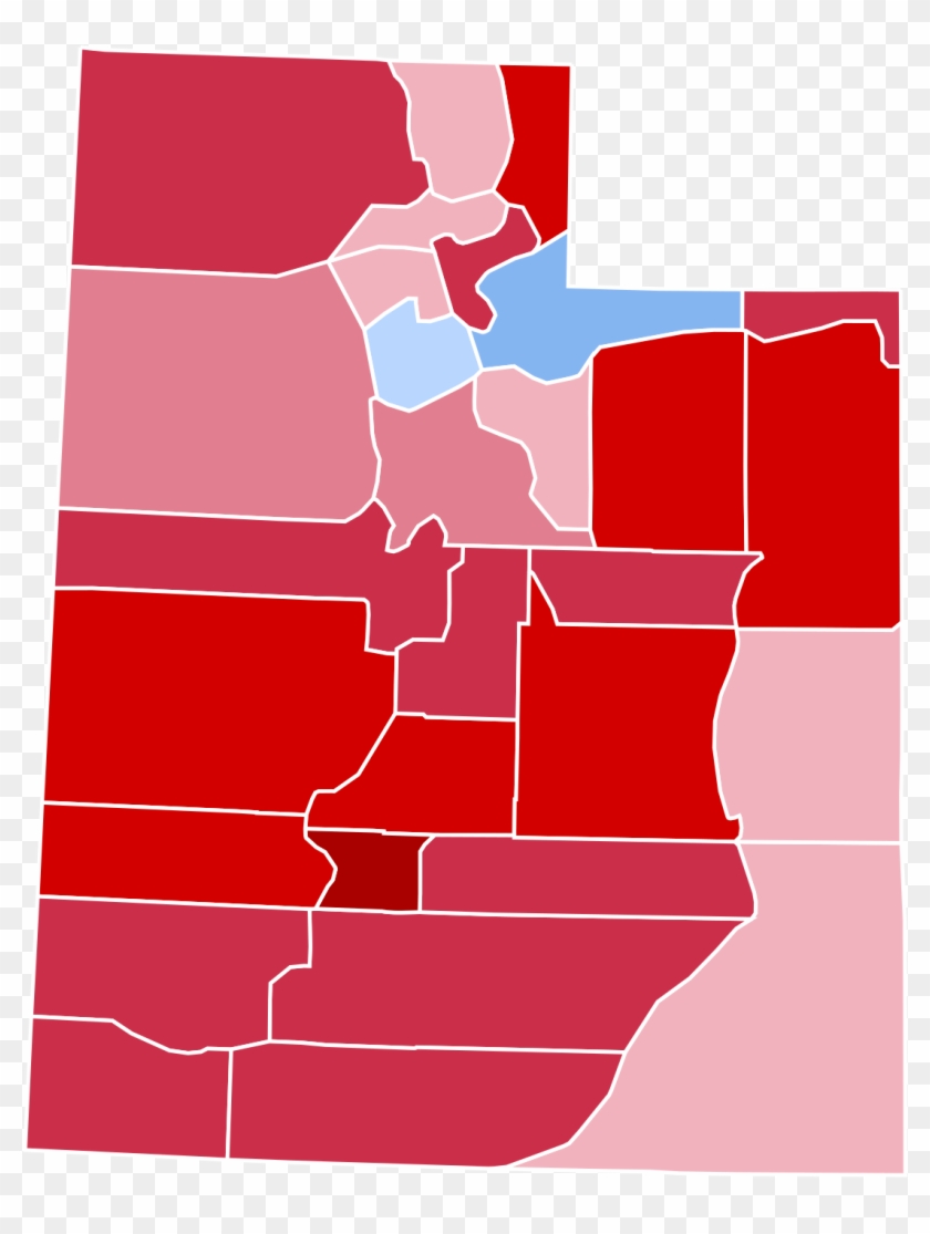 2016 United States Presidential Election In Utah - Utah 2016 Election Map Clipart #1191143