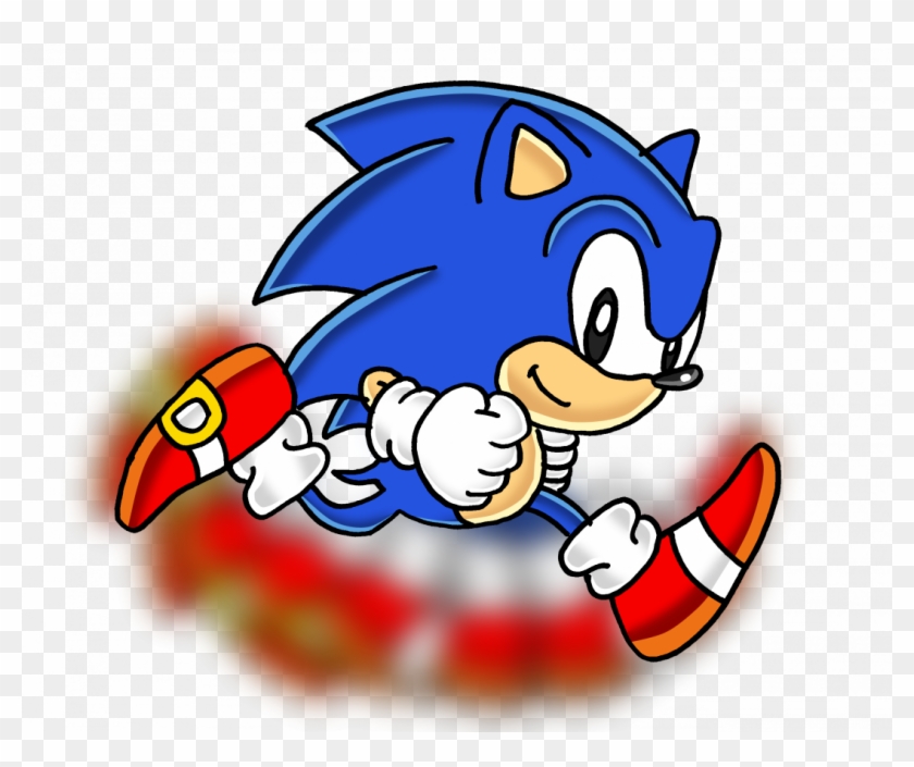 Large Size Of How To Draw A Hedgehog Step By Shadow - Classic Sonic Running Fast Clipart #1191459