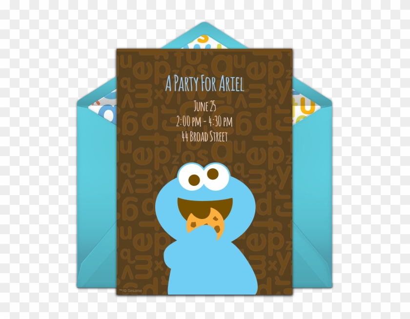 Baby Cookie Monster Online Invitation - Cookie Monster Clipart