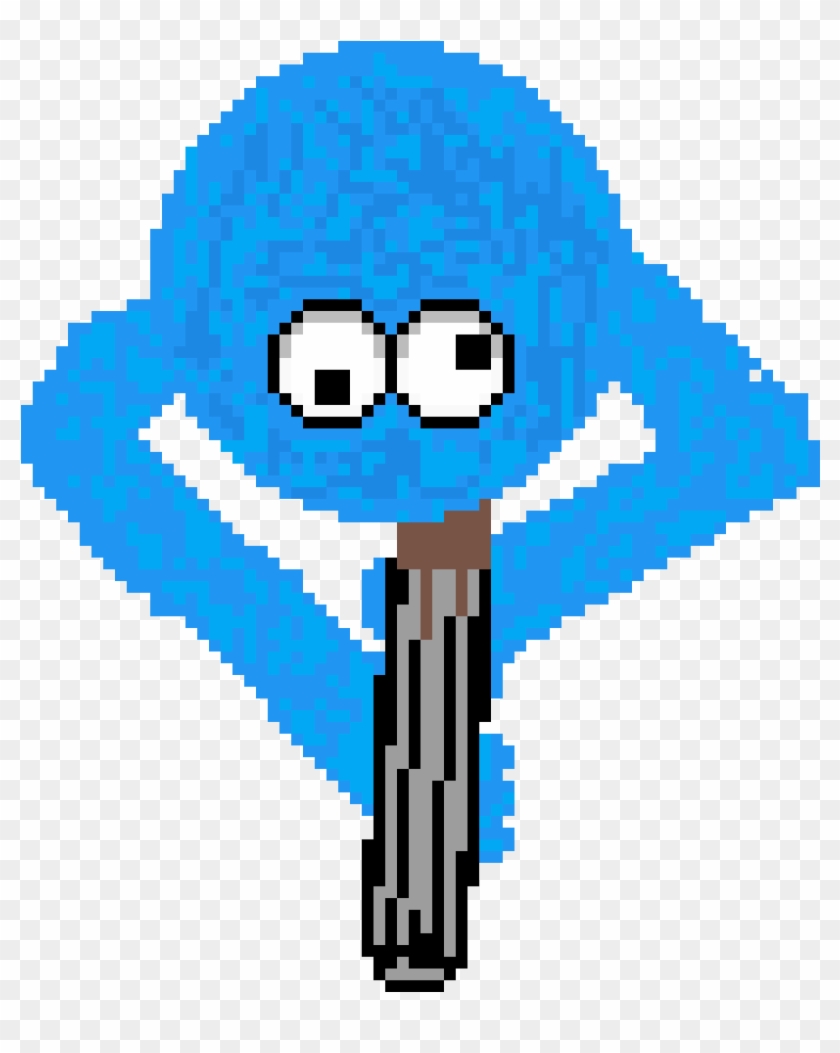 Cookie Monster With A Shot Gun - Pixel Faces Clipart #1193435
