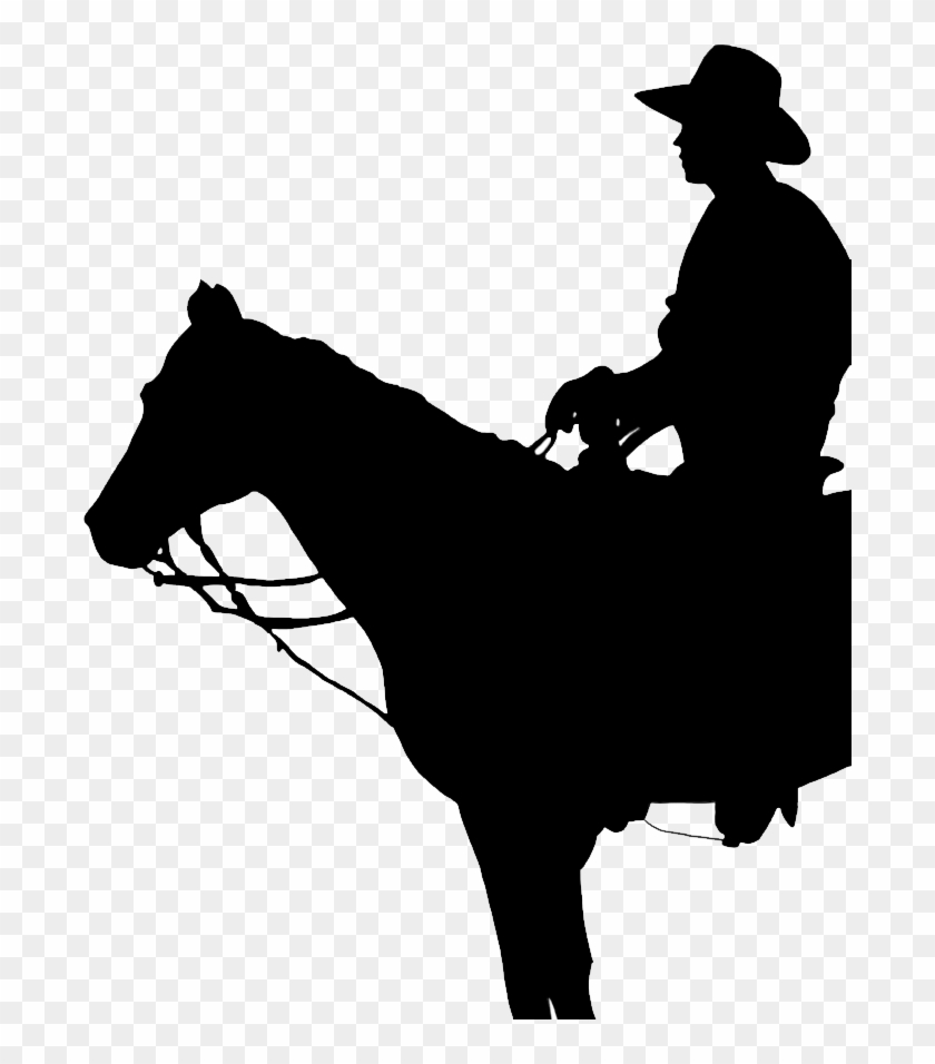Cowboy Silhouette - Cowboy On Horse Silhouette Png Clipart #1194141