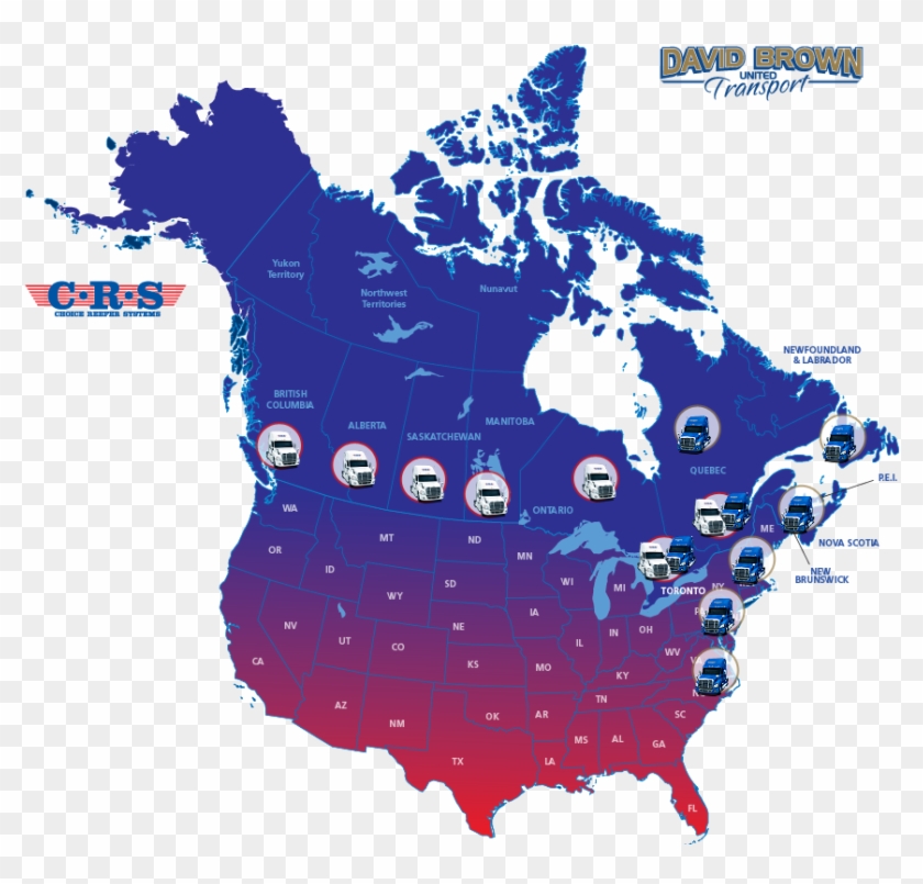 Food Transport Service Map - Canada And Us Map Together Clipart