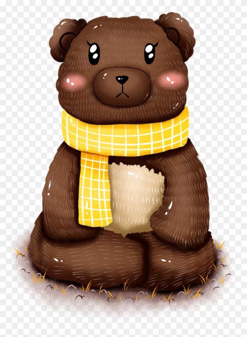 Original Commercial Hand Drawn Animal Png And Psd - Teddy Bear Clipart #1196559