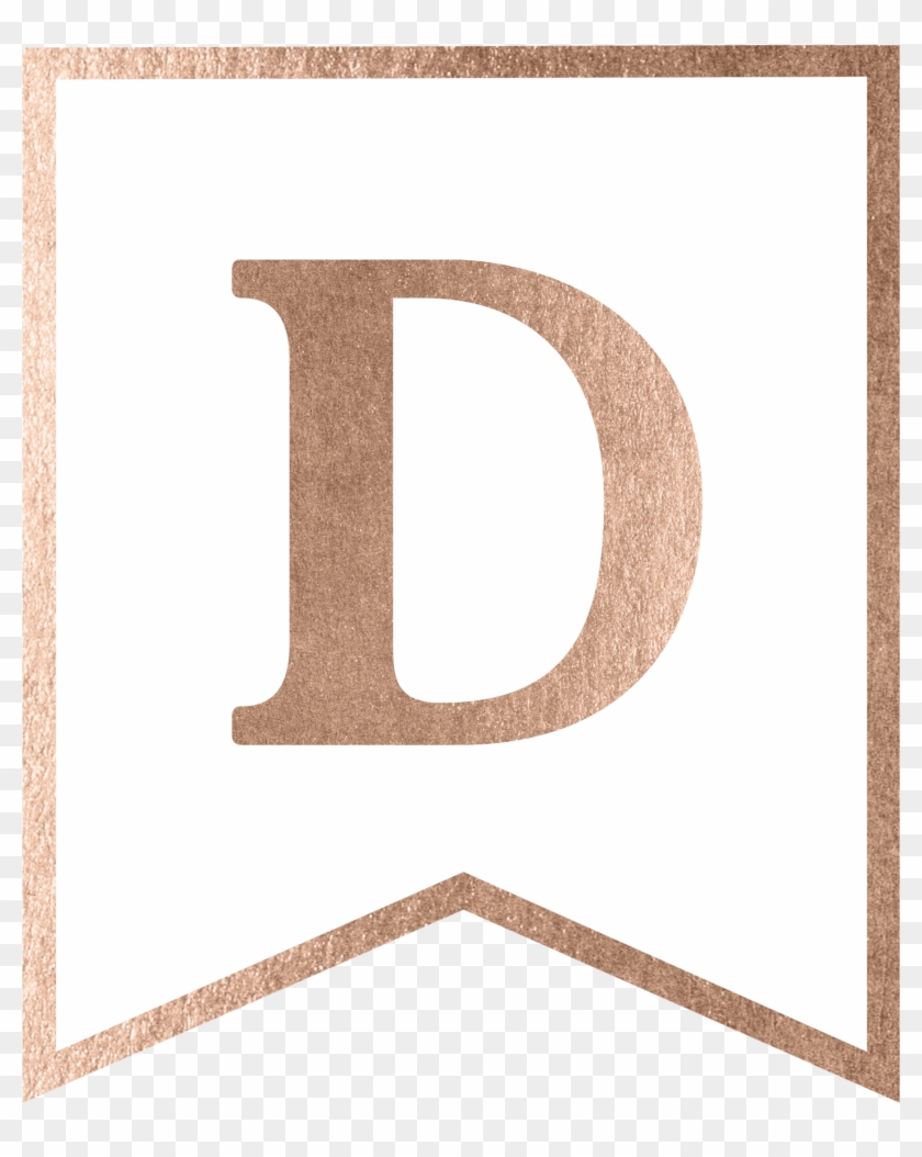 Rose Gold Banner Template Free Printable - Rose Gold Letter T Clipart