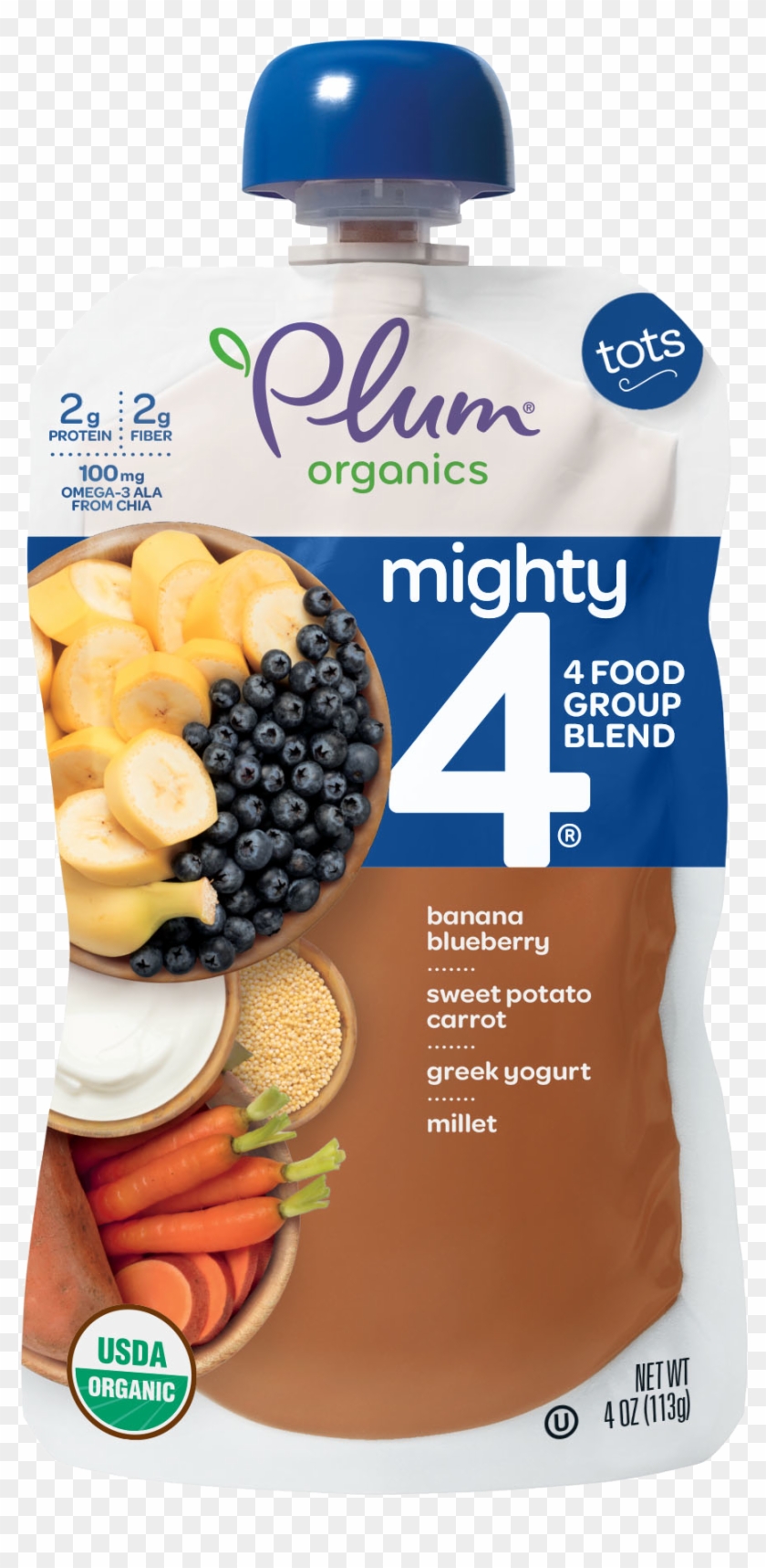 Banana, Blueberry, Sweet Potato, Carrot, Greek Yogurt - Plum Organics Clipart #1196732