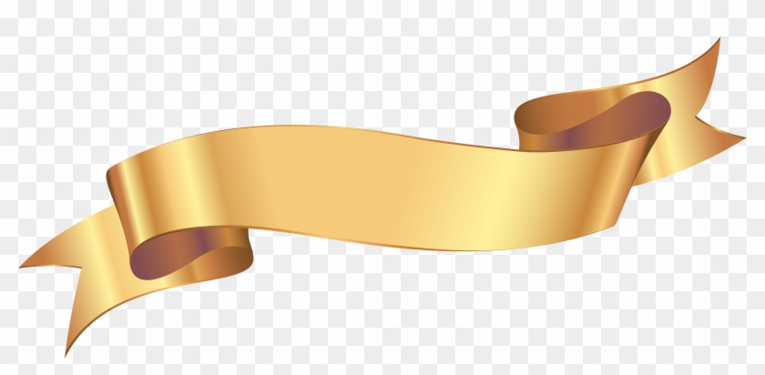 Banner Gold Transparent Clip Art - Listones Dorados Png #1196858