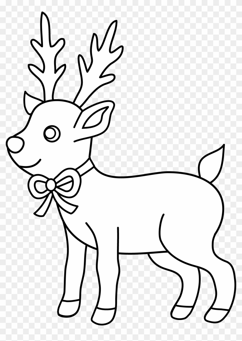 Cute Reindeers Christmas Coloring Pages Clipart