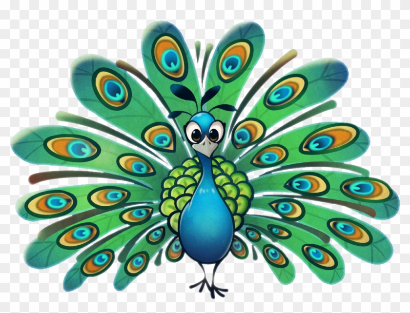 Peacock Png - Peacock Cartoon Transparent Background Clipart #1197884