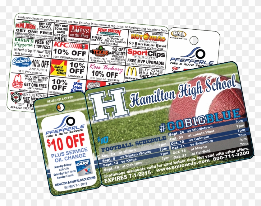 Single Keytag Fundraising Discount Card - Football On Field Clipart #1197956