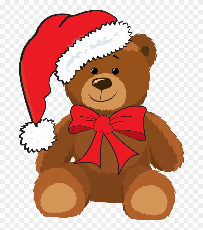 Christmas Animal Clipart 8 Free - Christmas Teddy Bear Clipart - Png Download