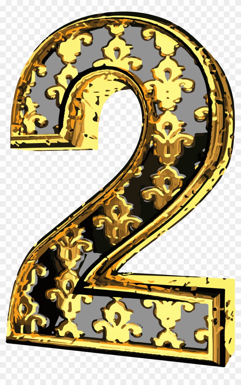 Elegant Vintage Number Two Png Clip Art Image - Vintage Number Png Transparent Png