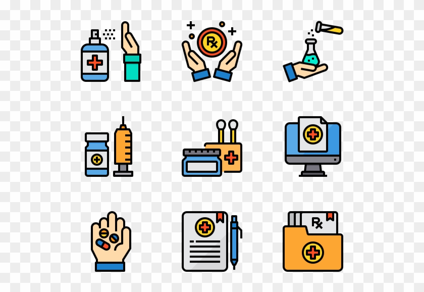 Pharmacy - Machinery Icons Clipart